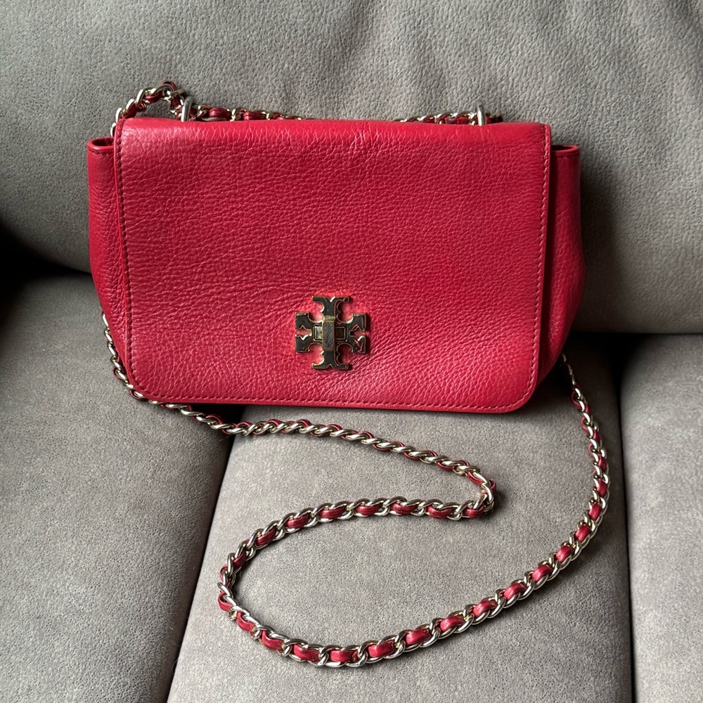Tory Burch Red Crossbody Bag with Chain Strap